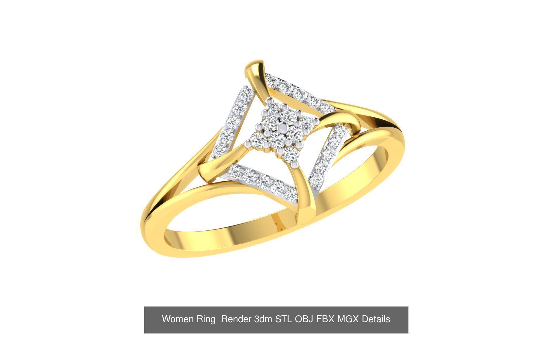 101 Women Ring Render 3dm STL OBJ FBX MGX Details Collection _42