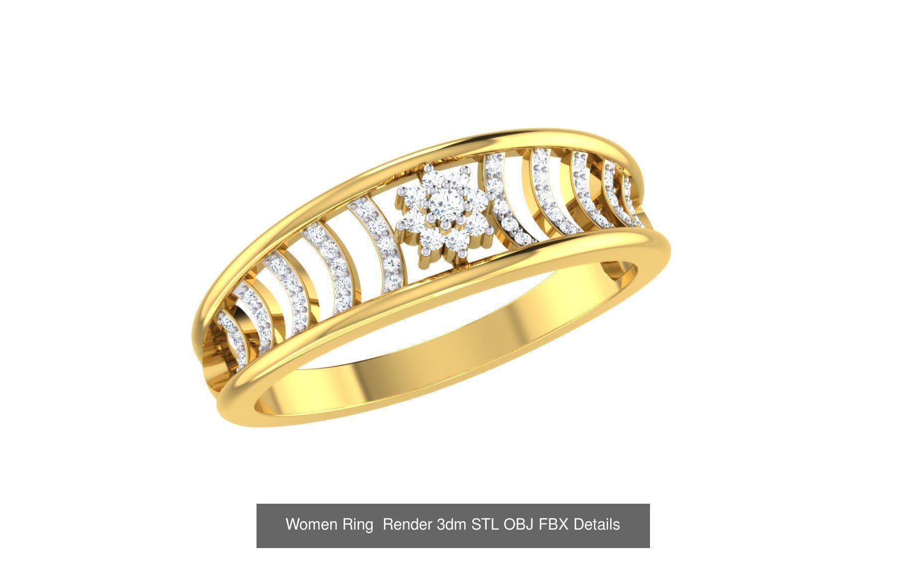 101 Women Ring Render 3dm STL OBJ FBX MGX Details Collection _123