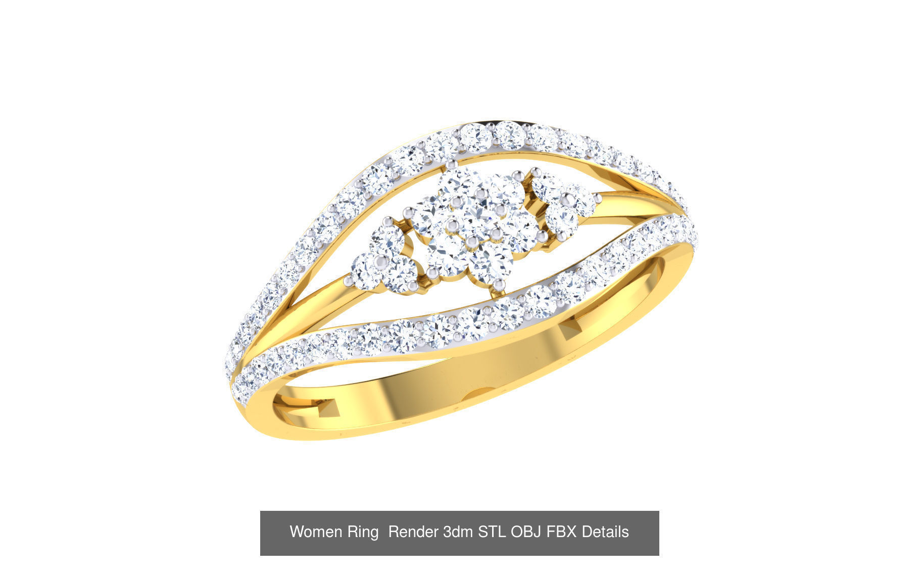 101 Women Ring Render 3dm STL OBJ FBX MGX Details Collection _92