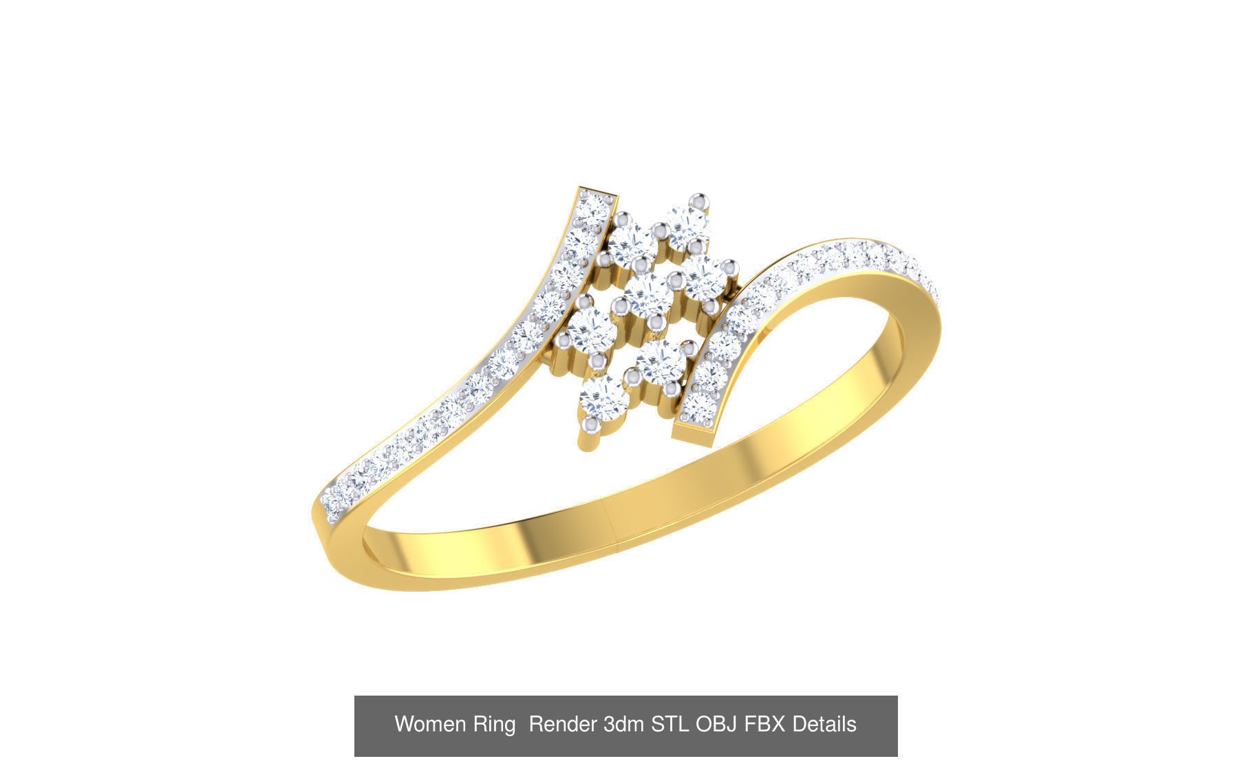 101 Women Ring Render 3dm STL OBJ FBX MGX Details Collection _115