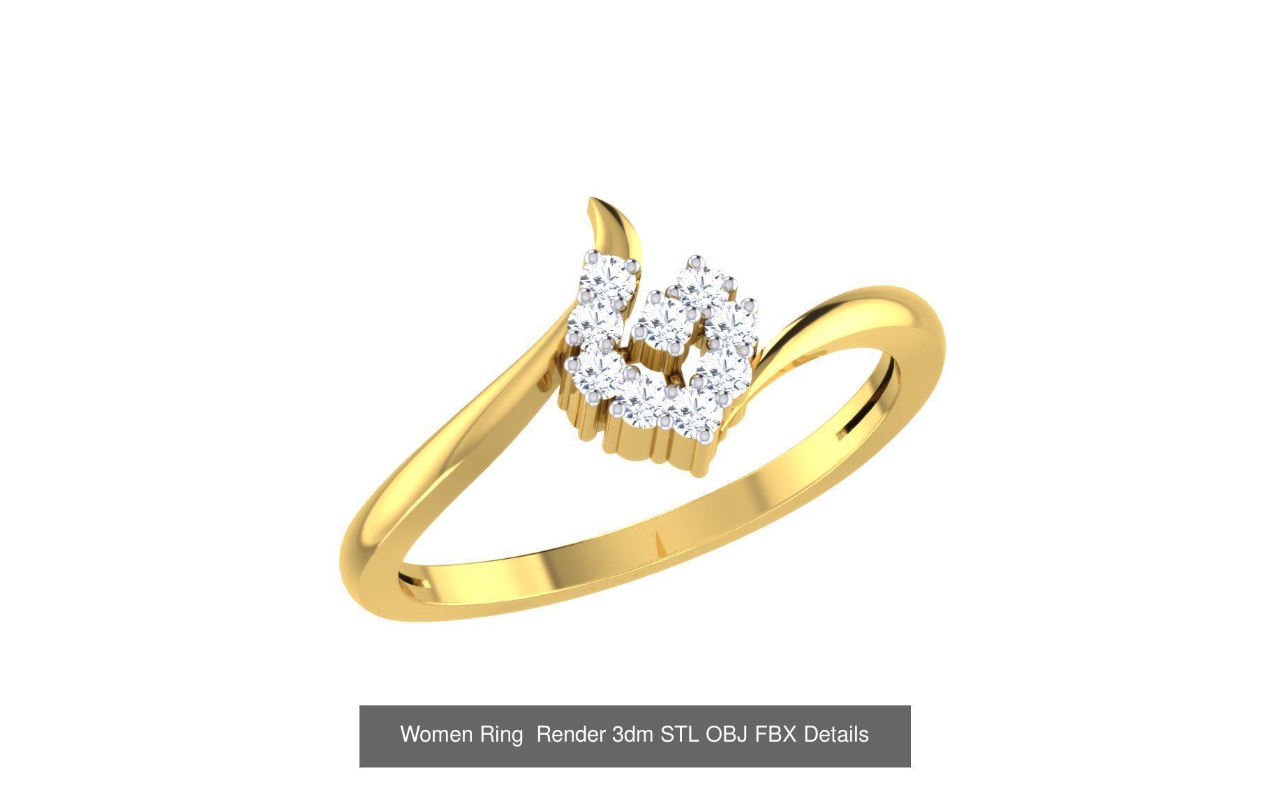 101 Women Ring Render 3dm STL OBJ FBX MGX Details Collection _59