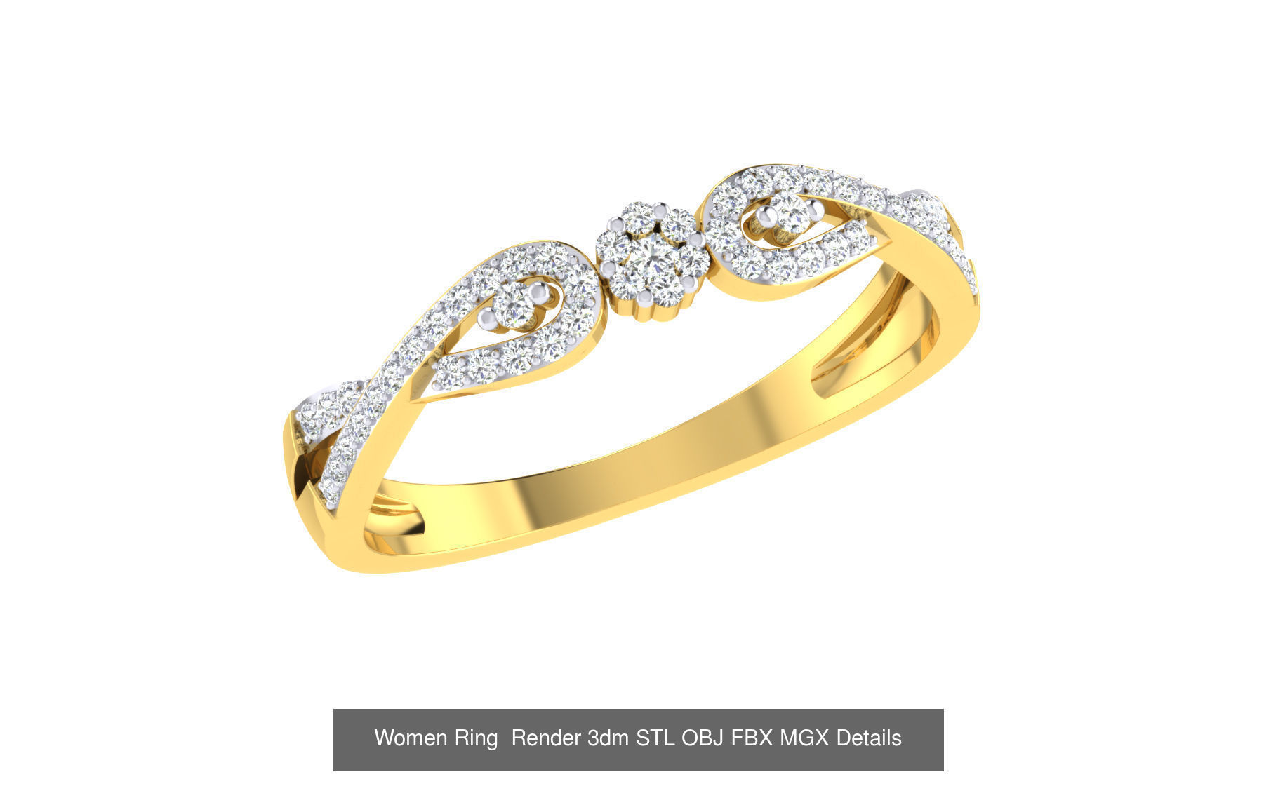 101 Women Ring Render 3dm STL OBJ FBX MGX Details Collection _47