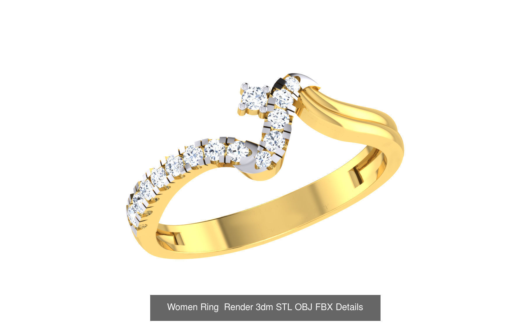101 Women Ring Render 3dm STL OBJ FBX MGX Details Collection _80