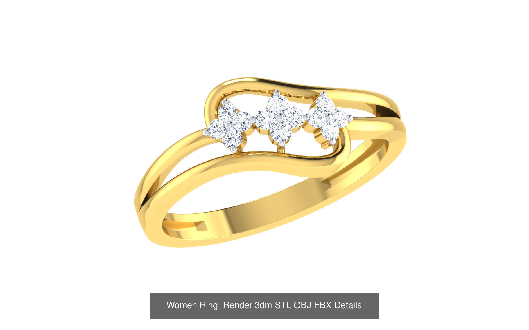101 Women Ring Render 3dm STL OBJ FBX MGX Details Collection _91