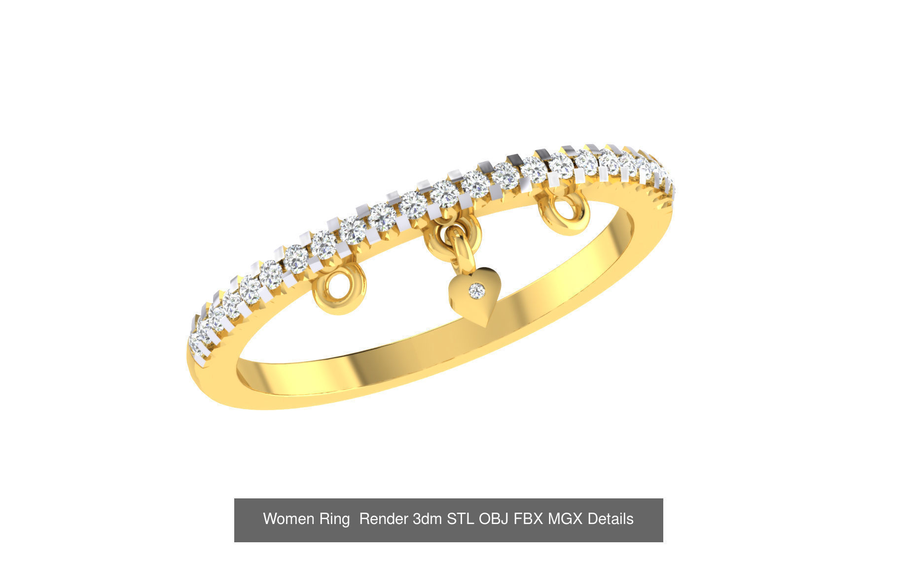 101 Women Ring Render 3dm STL OBJ FBX MGX Details Collection _32