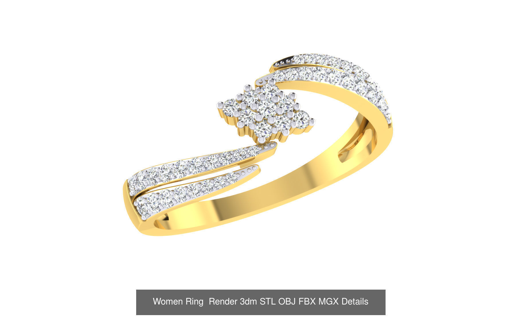 101 Women Ring Render 3dm STL OBJ FBX MGX Details Collection _37