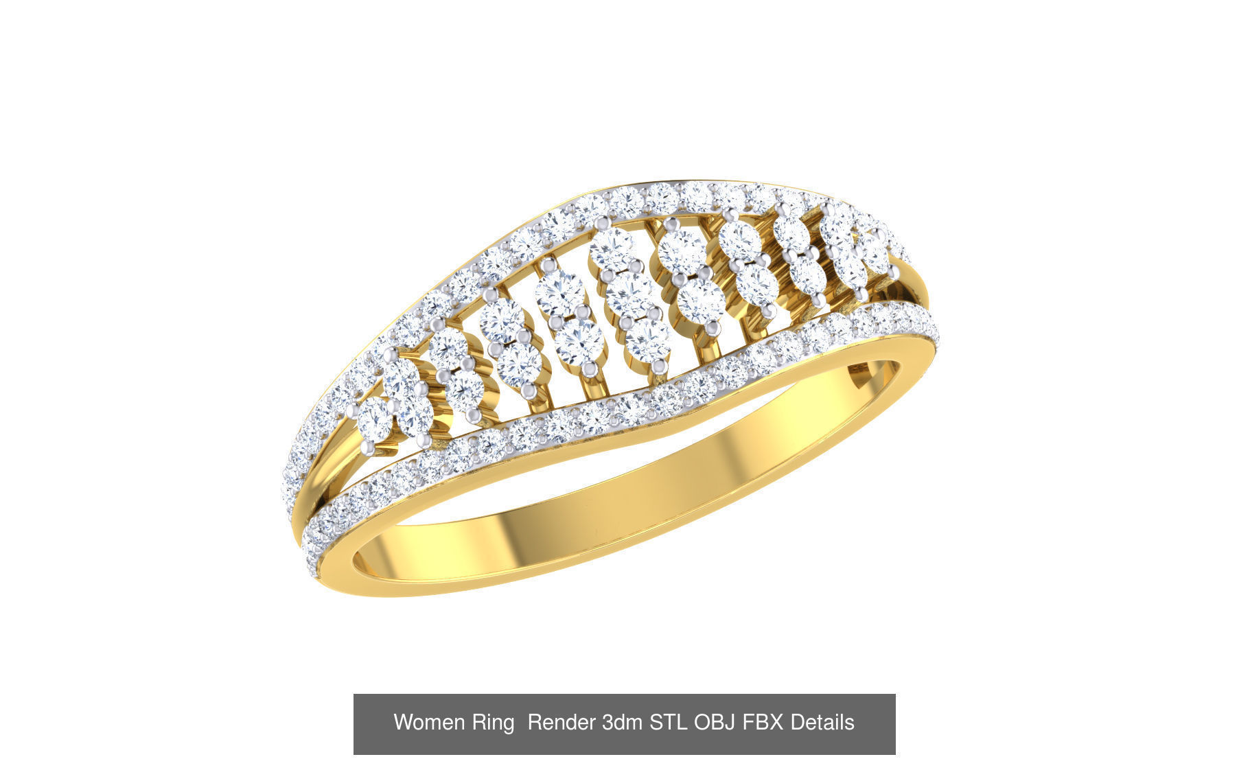 101 Women Ring Render 3dm STL OBJ FBX MGX Details Collection _118