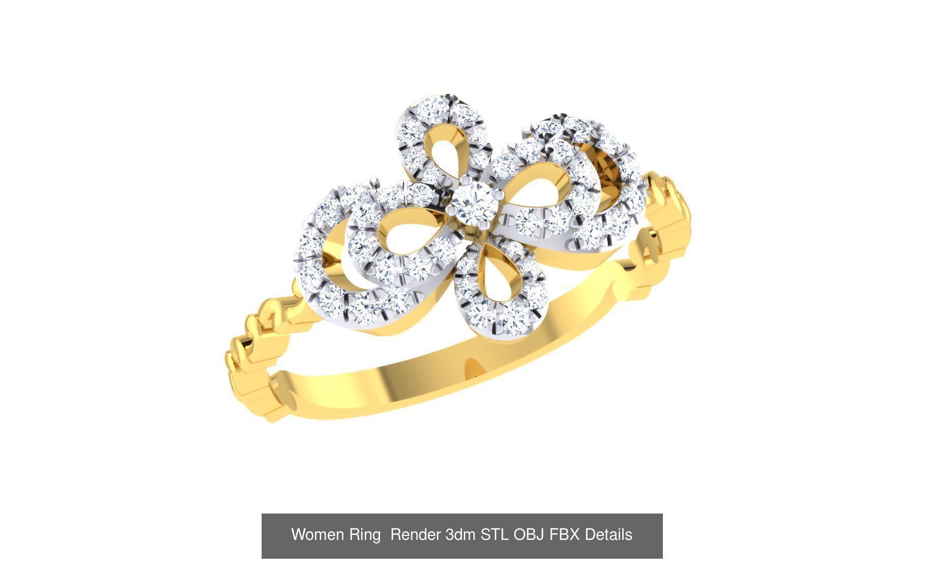 101 Women Ring Render 3dm STL OBJ FBX MGX Details Collection _93