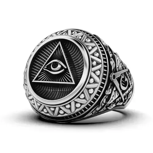 Masonic ring All-seeing eye pyramid V2