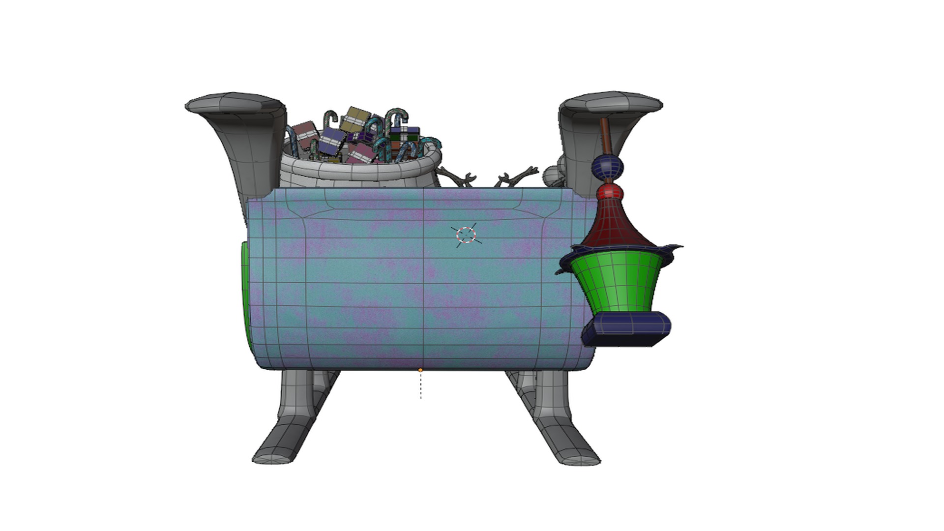 Santa Sleigh Low-poly 3D model_15
