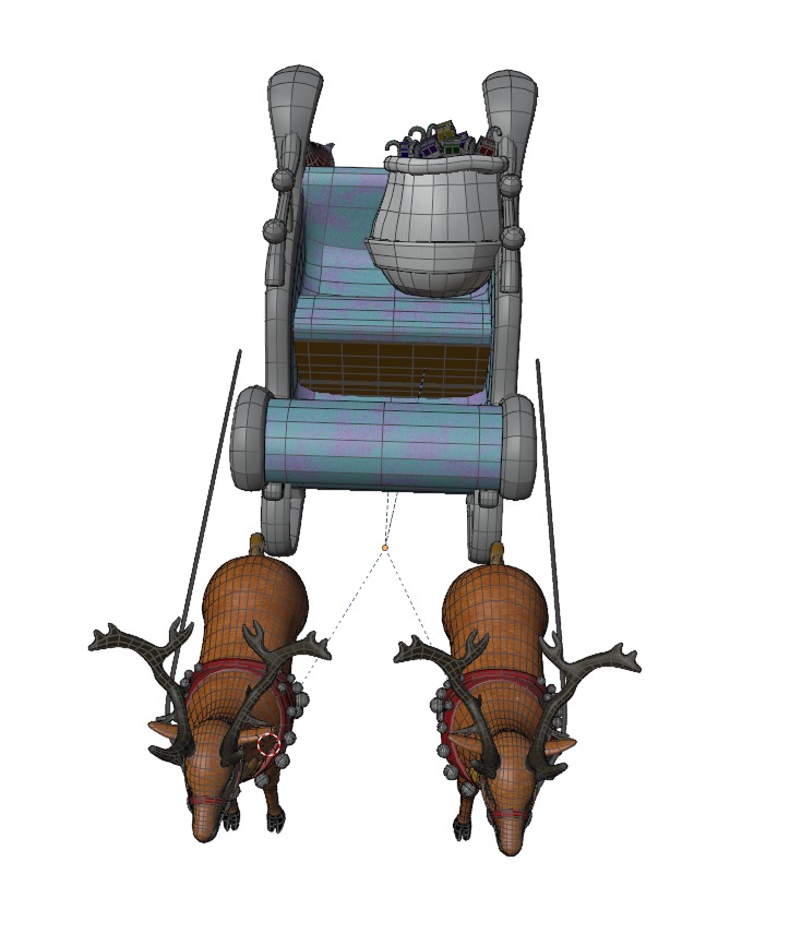 Santa Sleigh Low-poly 3D model_10