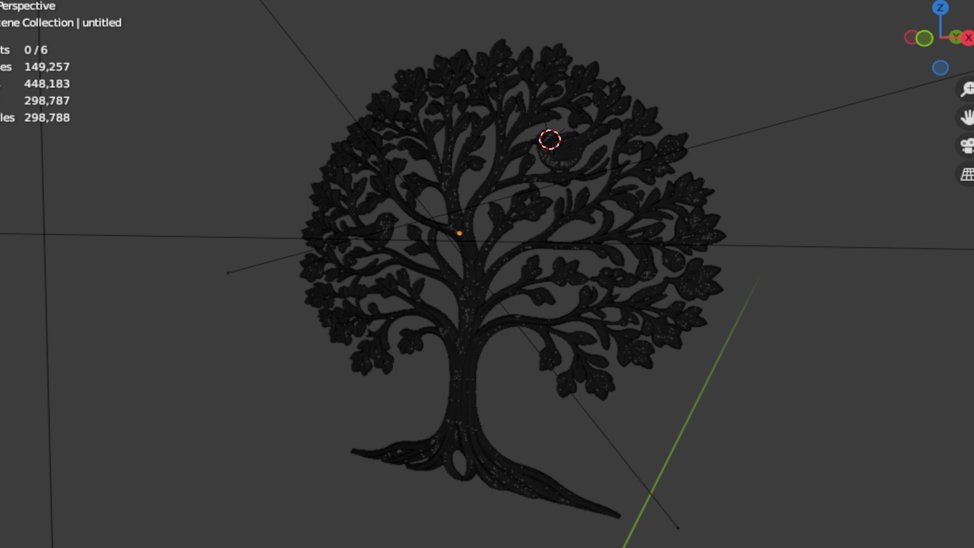 decor set wall panel wall tree relief mural CNC 45 3D model_7