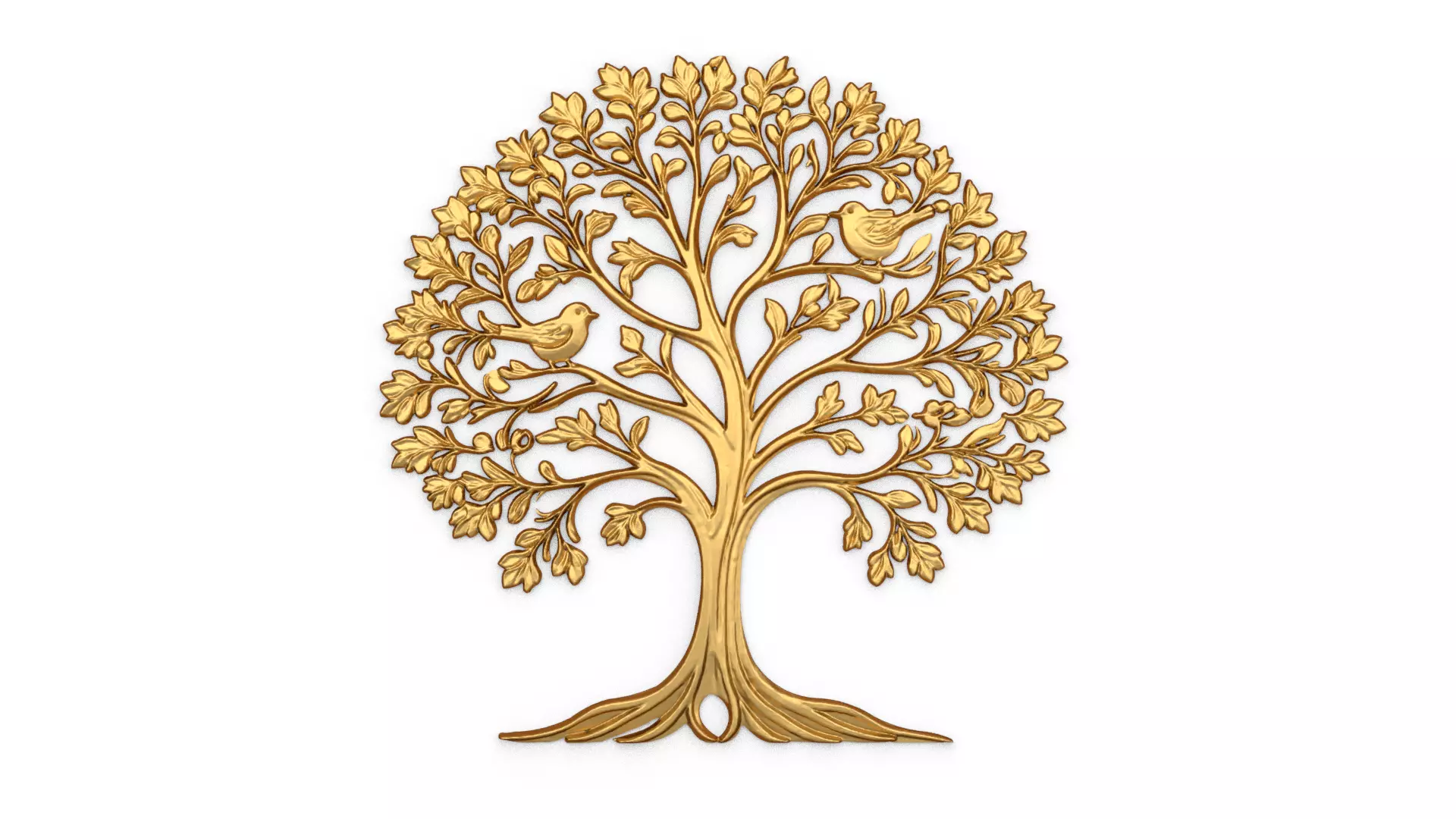 decor set wall panel wall tree relief mural CNC 45 3D model_0