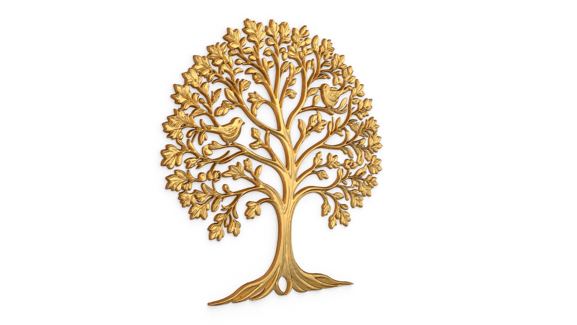 decor set wall panel wall tree relief mural CNC 45 3D model_3