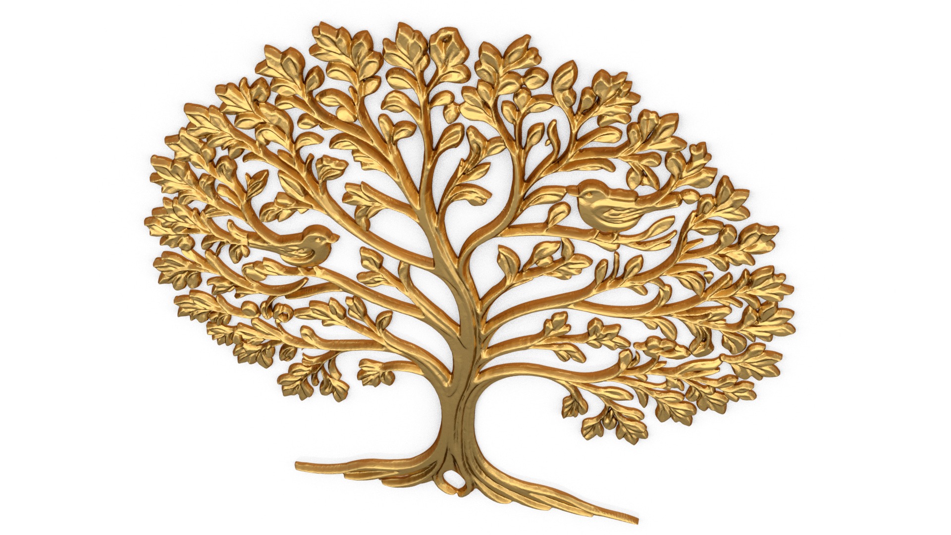 decor set wall panel wall tree relief mural CNC 45 3D model_4