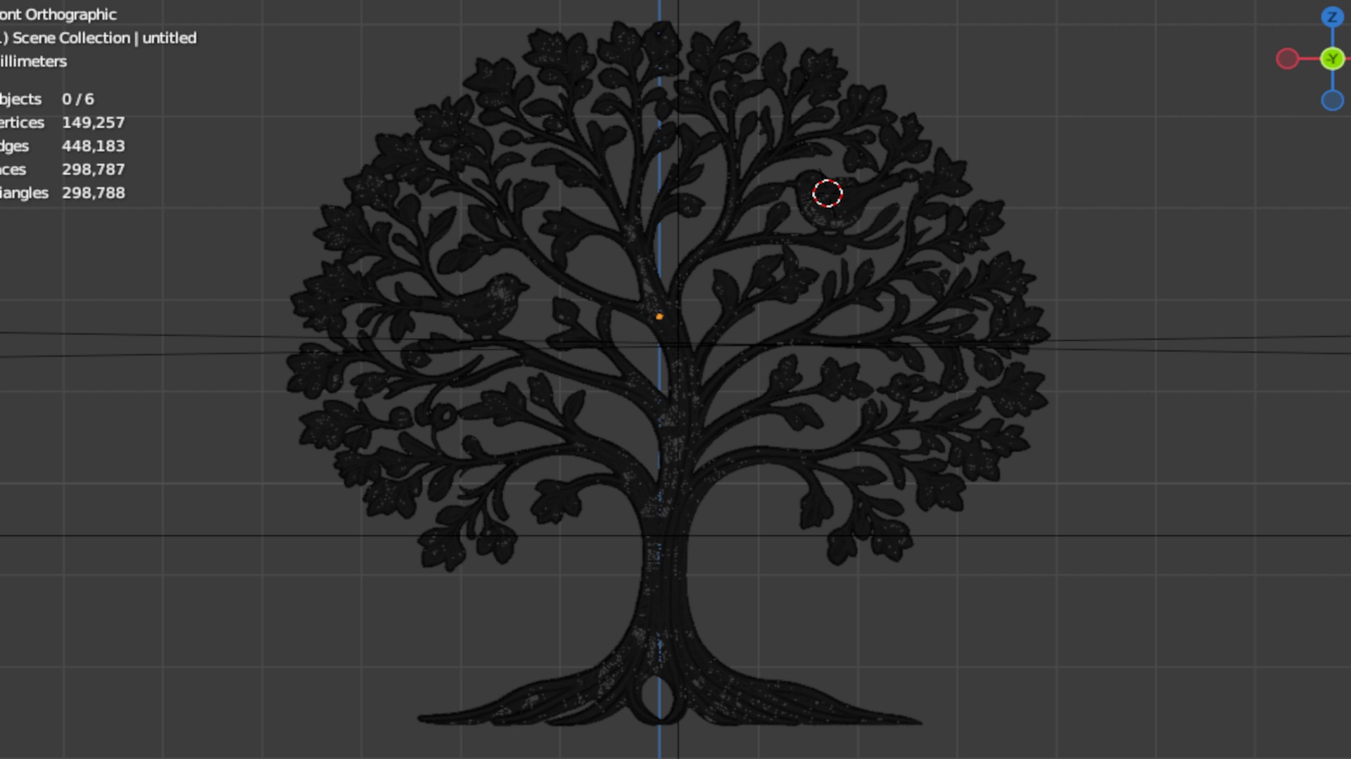 decor set wall panel wall tree relief mural CNC 45 3D model_6