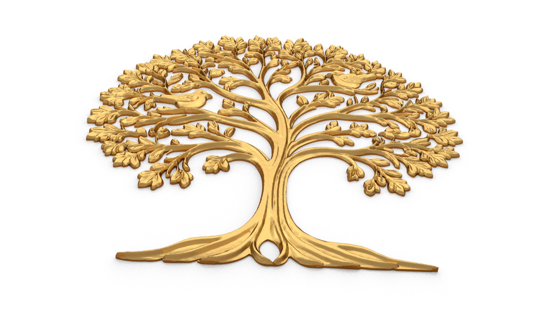 decor set wall panel wall tree relief mural CNC 45 3D model_5