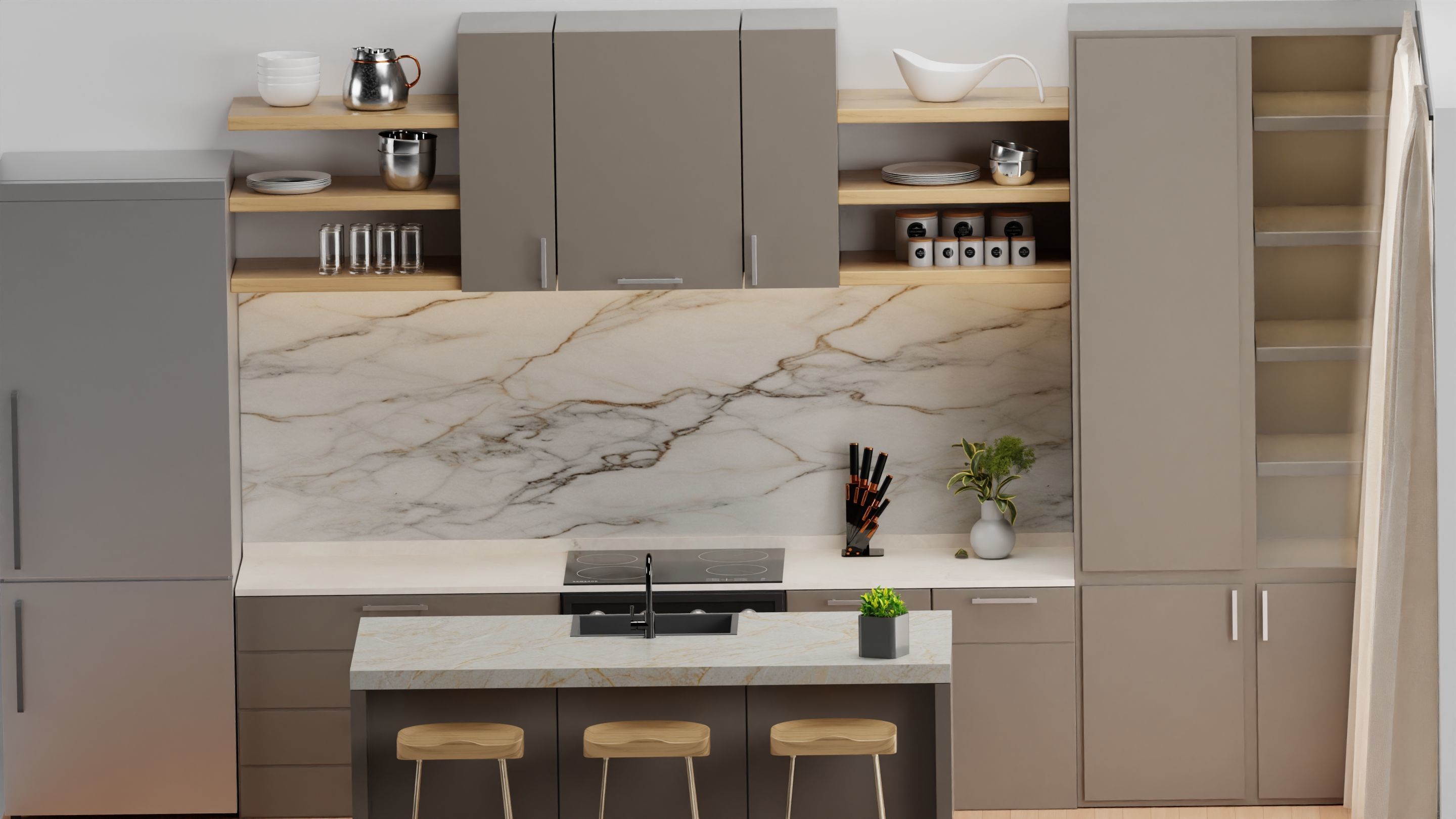 Kitchen isometric 3D model_4