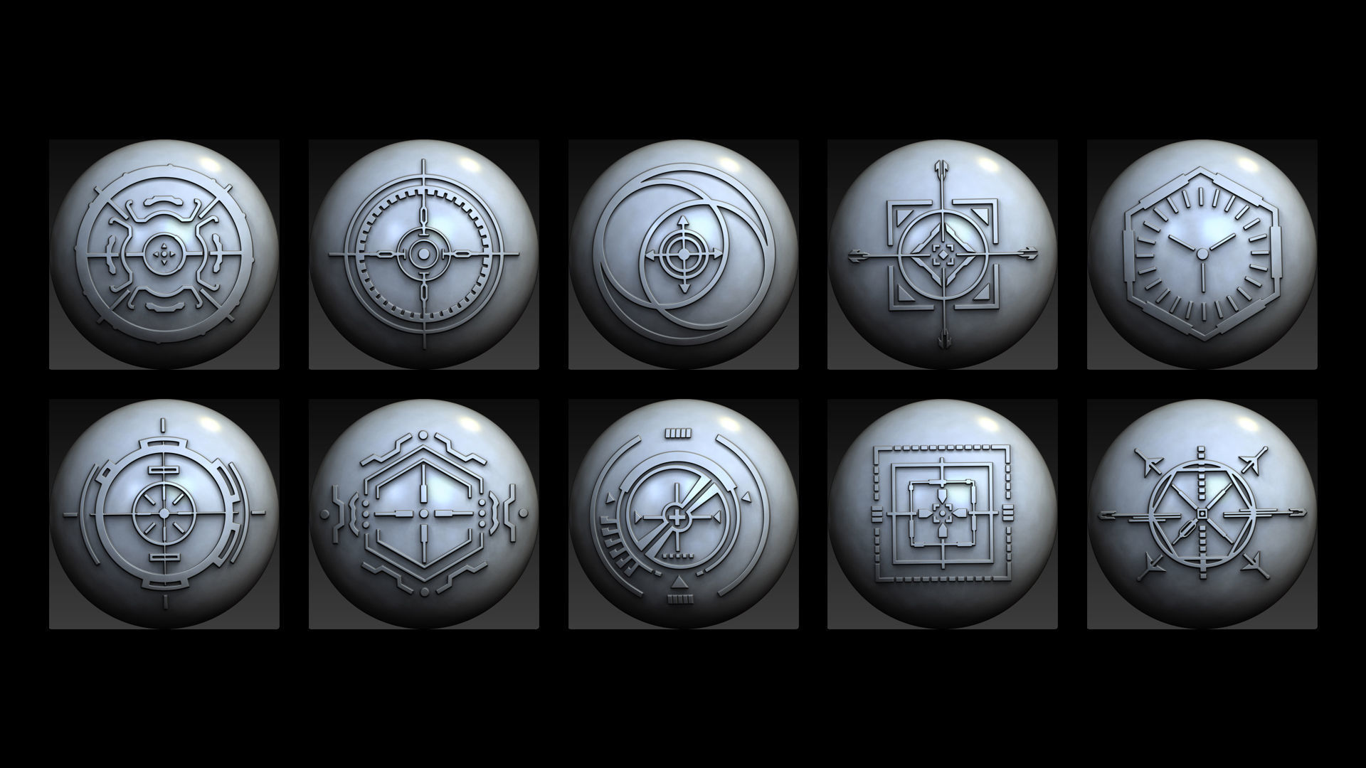 50 Sci -Fi Hologram VDM Brushes for Zbrush Vol 2 3D model_1