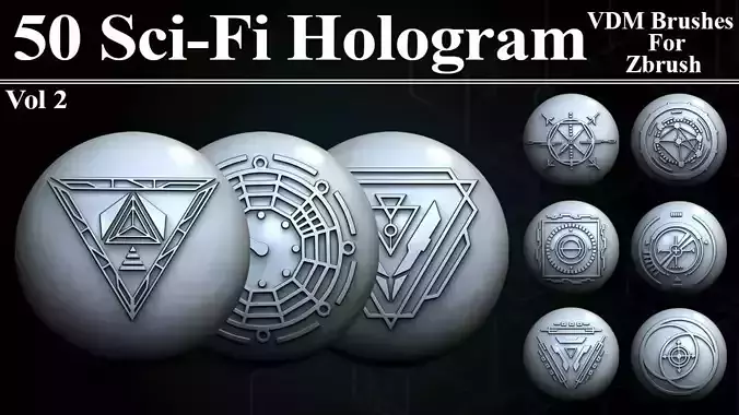 50 Sci -Fi Hologram VDM Brushes for Zbrush Vol 2 3D model 50 Sci -Fi Hologram VDM Brushes for Zbrush Vol 2 3D model