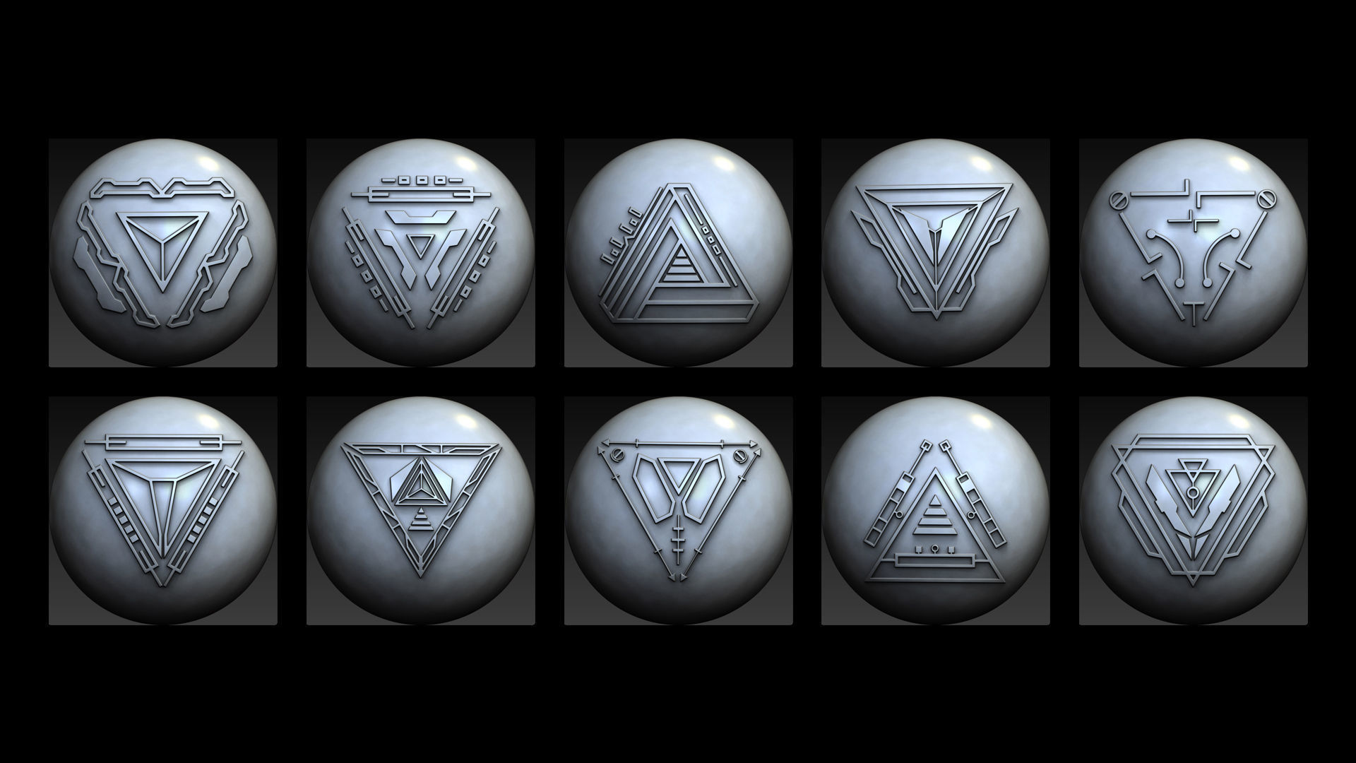 50 Sci -Fi Hologram VDM Brushes for Zbrush Vol 2 3D model_3