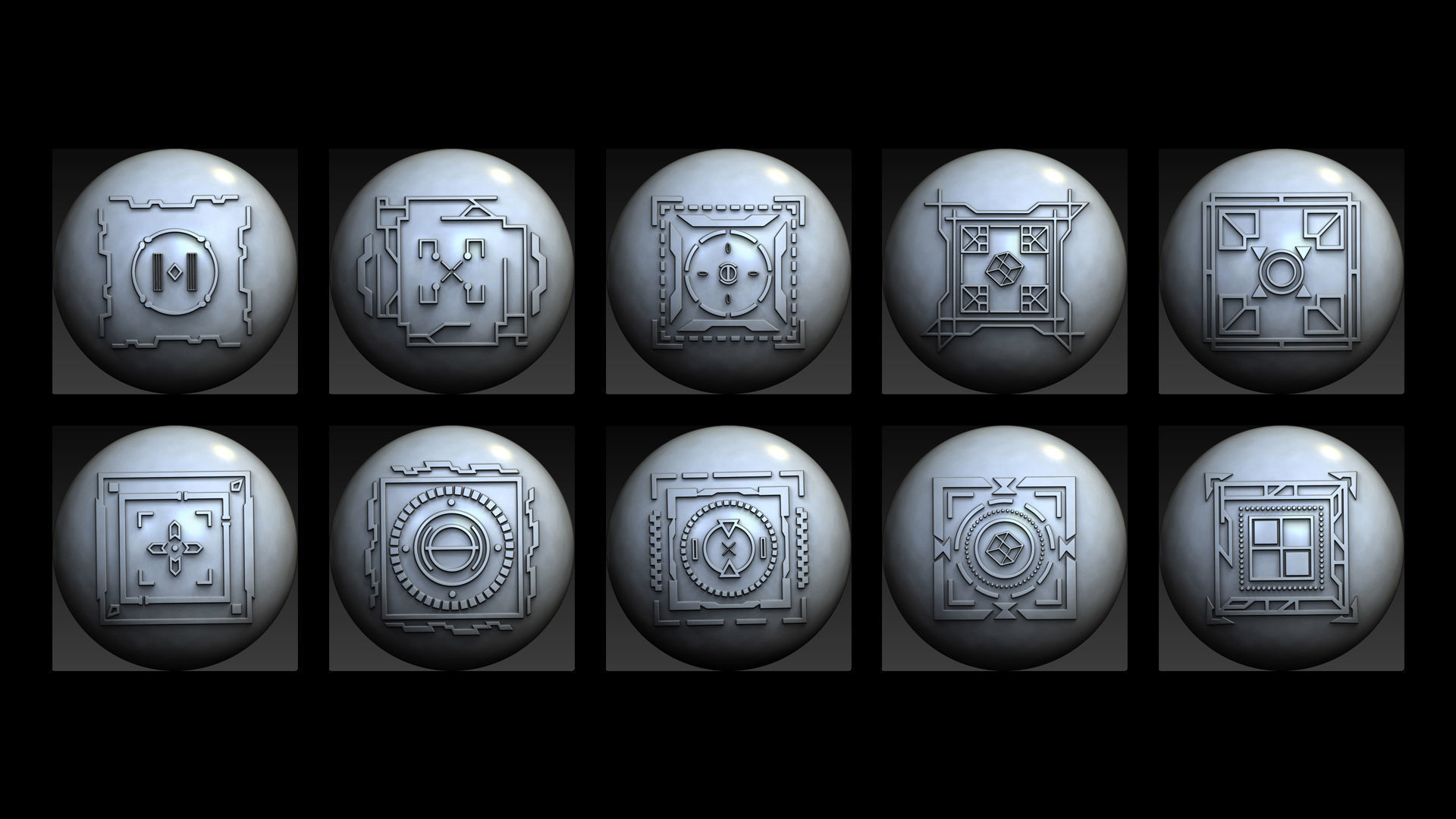 50 Sci -Fi Hologram VDM Brushes for Zbrush Vol 2 3D model_2