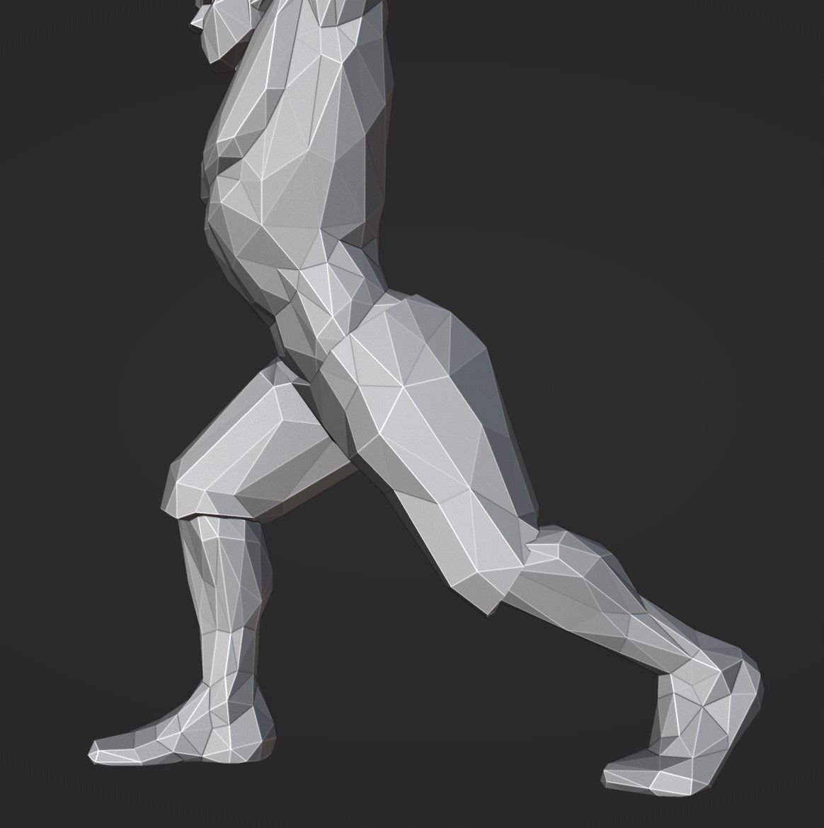 Lowpoly Split Jerk Male 01 Weightlifting 3D print model_6