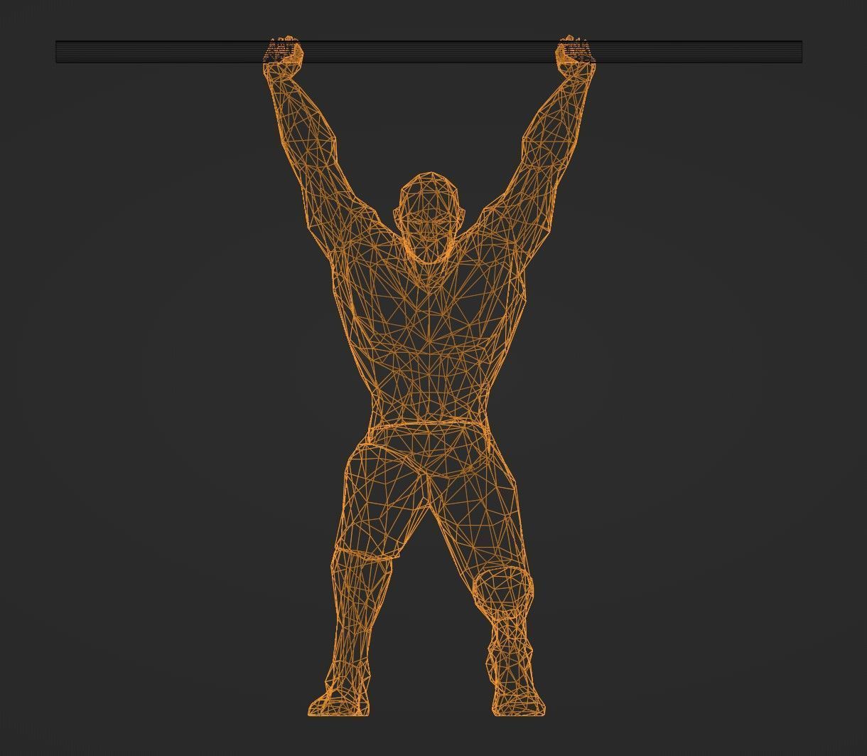 Lowpoly Split Jerk Male 01 Weightlifting 3D print model_10