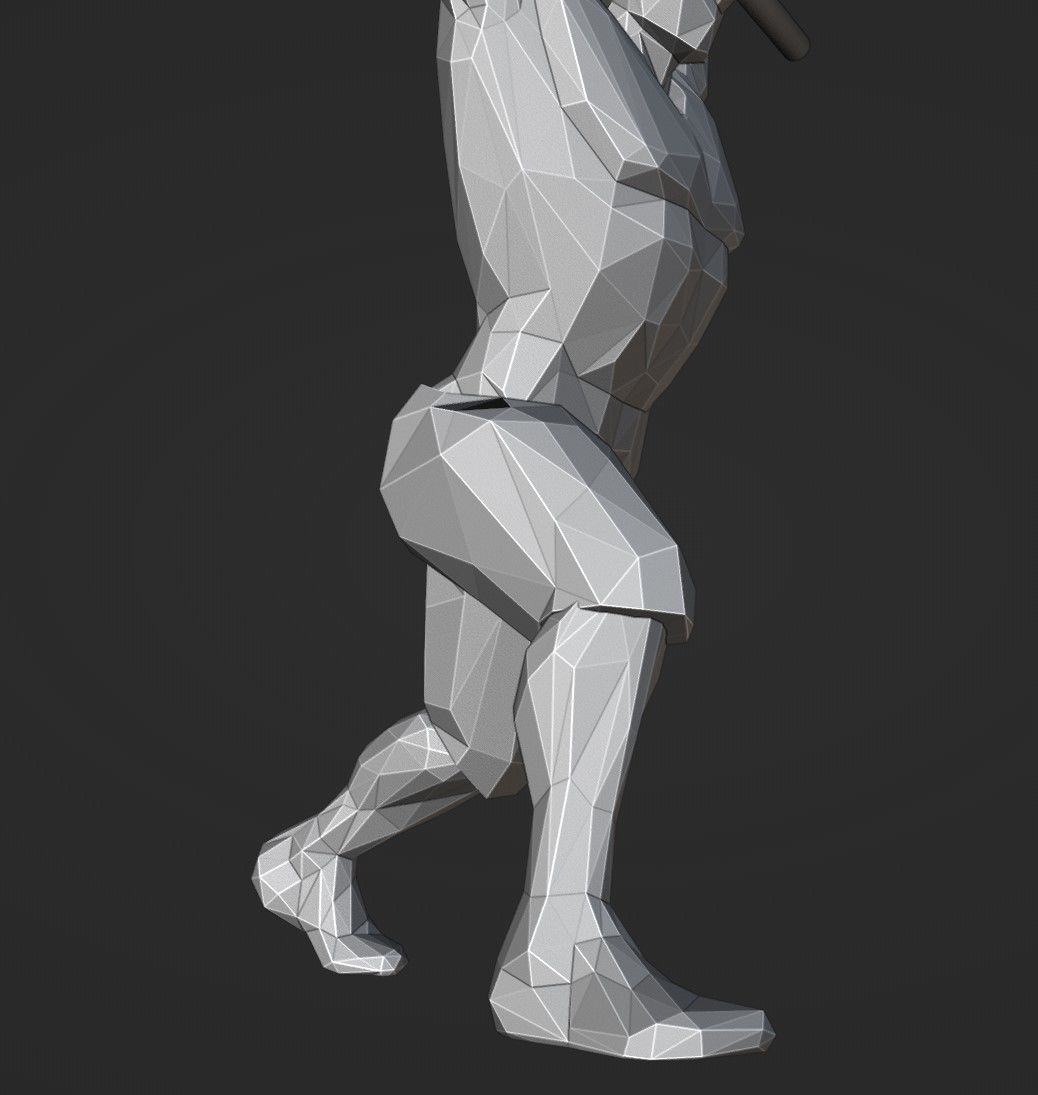 Lowpoly Split Jerk Male 01 Weightlifting 3D print model_7