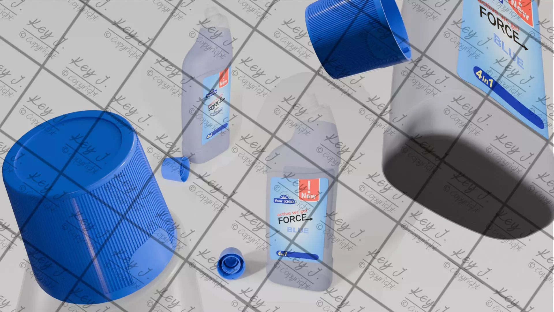 Bottle WC toilet cleaning 1000 ml 3D model