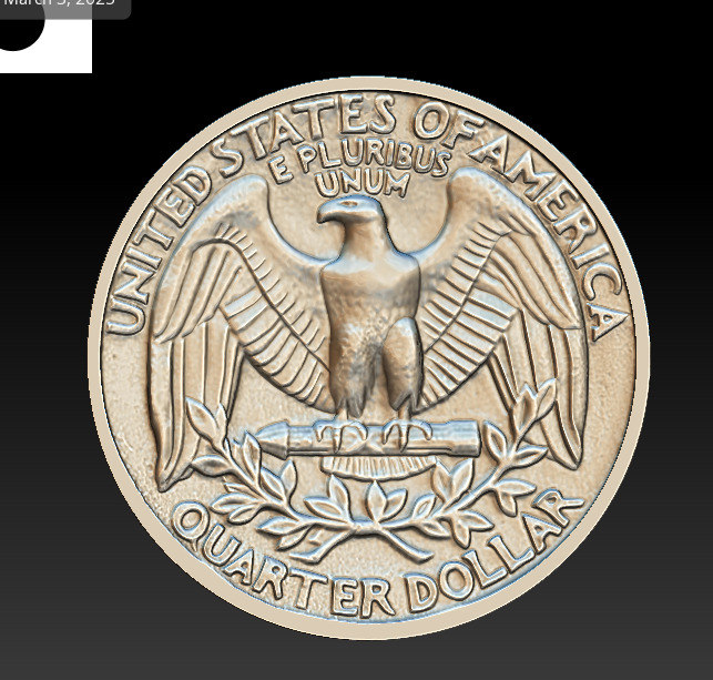 coin Washington Quarter 3D print model_2