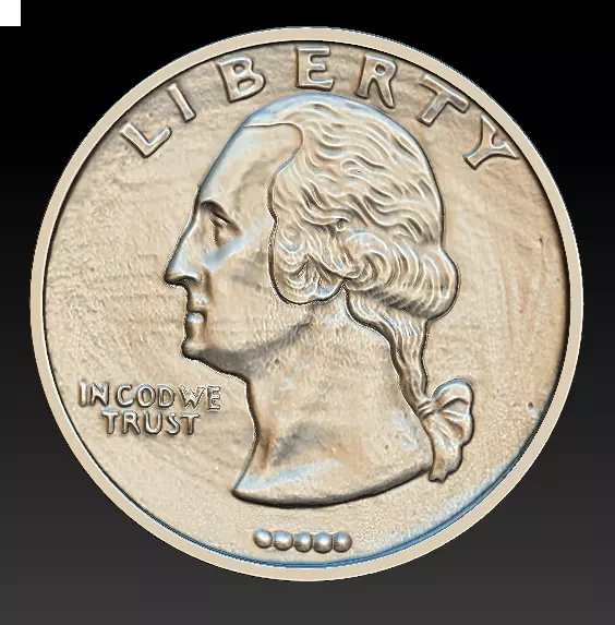 coin Washington Quarter 3D print model_0