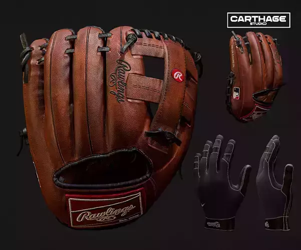 Baseball Glove Pack - Realistic Fielding and Batting Gloves