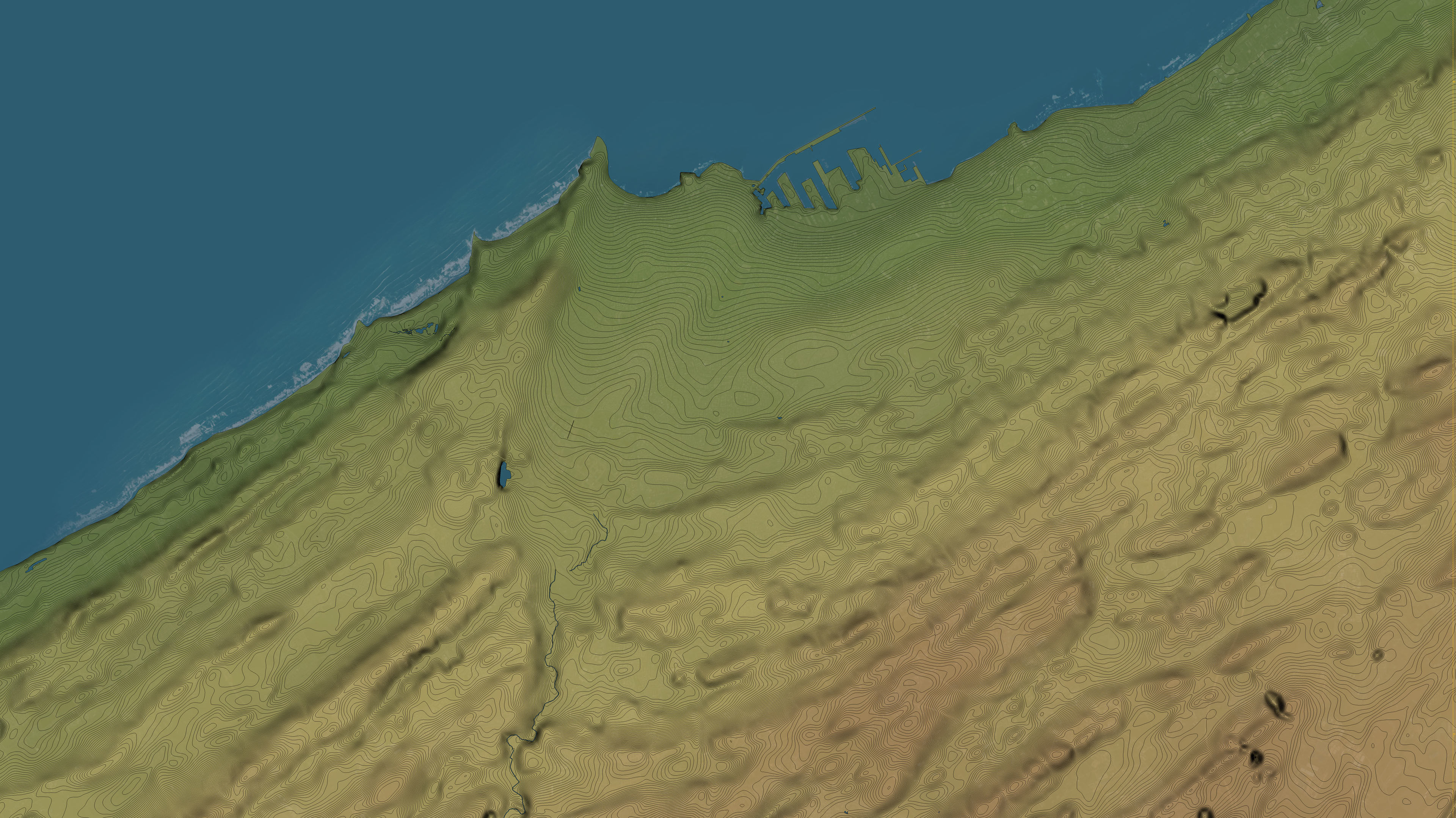 Casablanca - Topography Terrain Low-poly 3D model_3