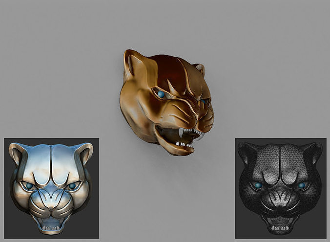 Tiger face wall mounted 3D model