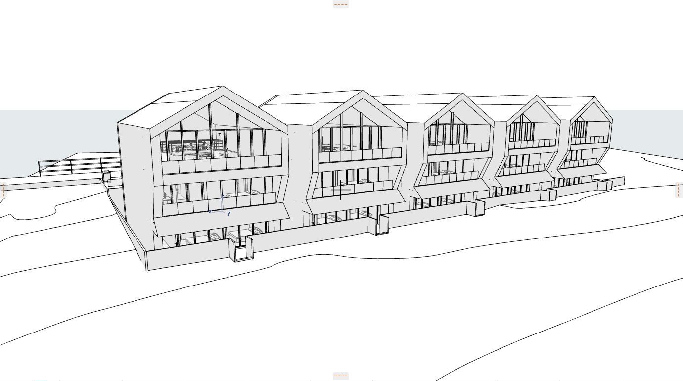 simple modern houses Low-poly 3D model_4