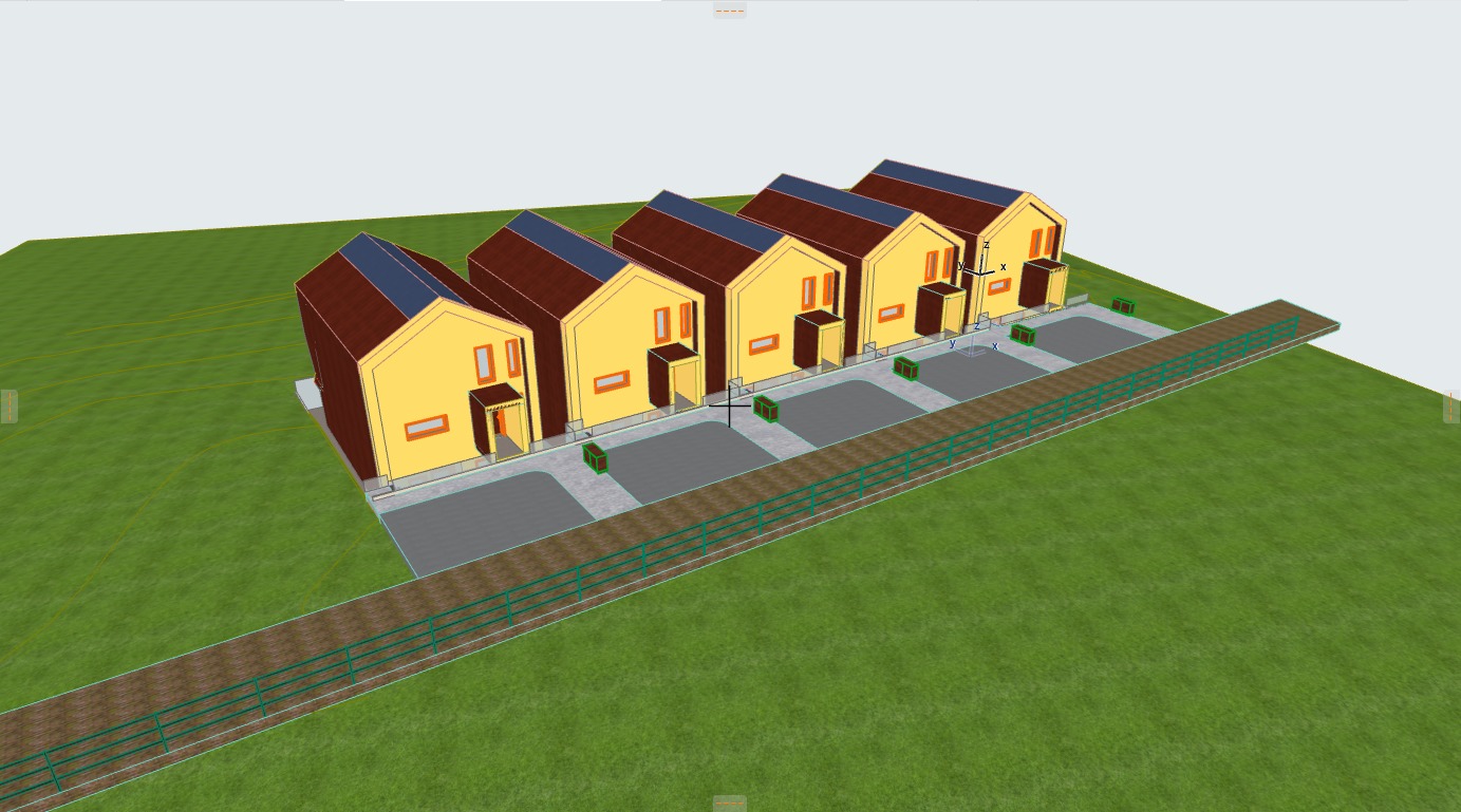 simple modern houses Low-poly 3D model_2