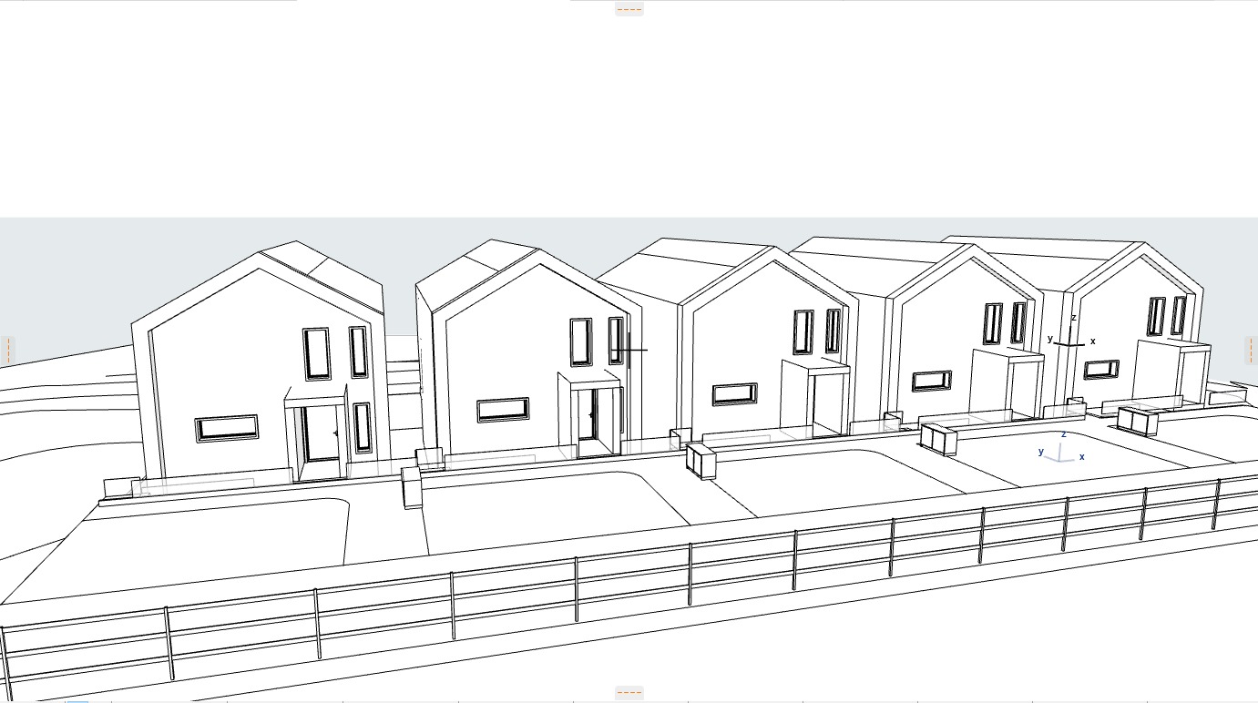 simple modern houses Low-poly 3D model_5