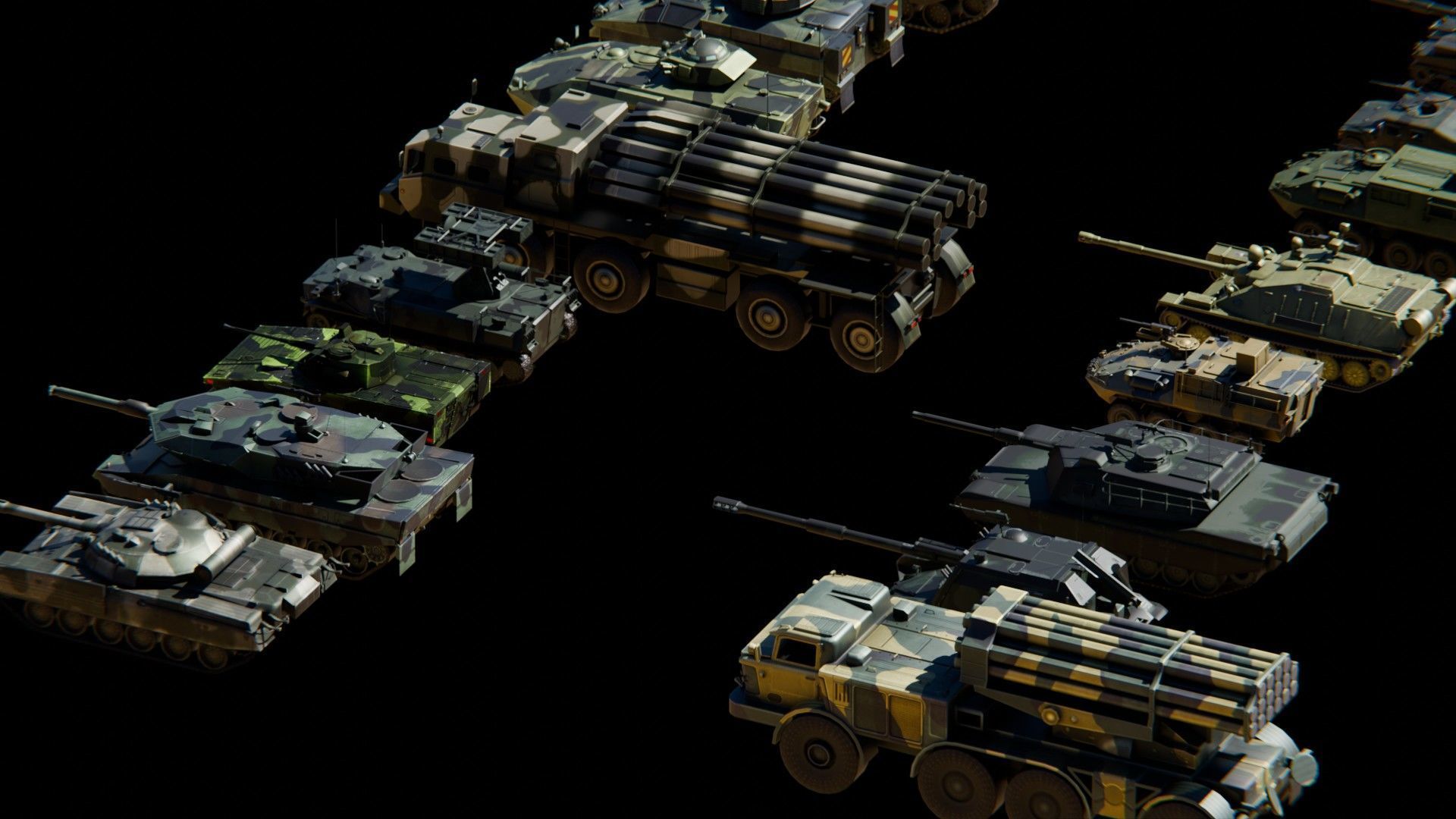 Low Poly War Vehicles PACK Low-poly 3D model_5