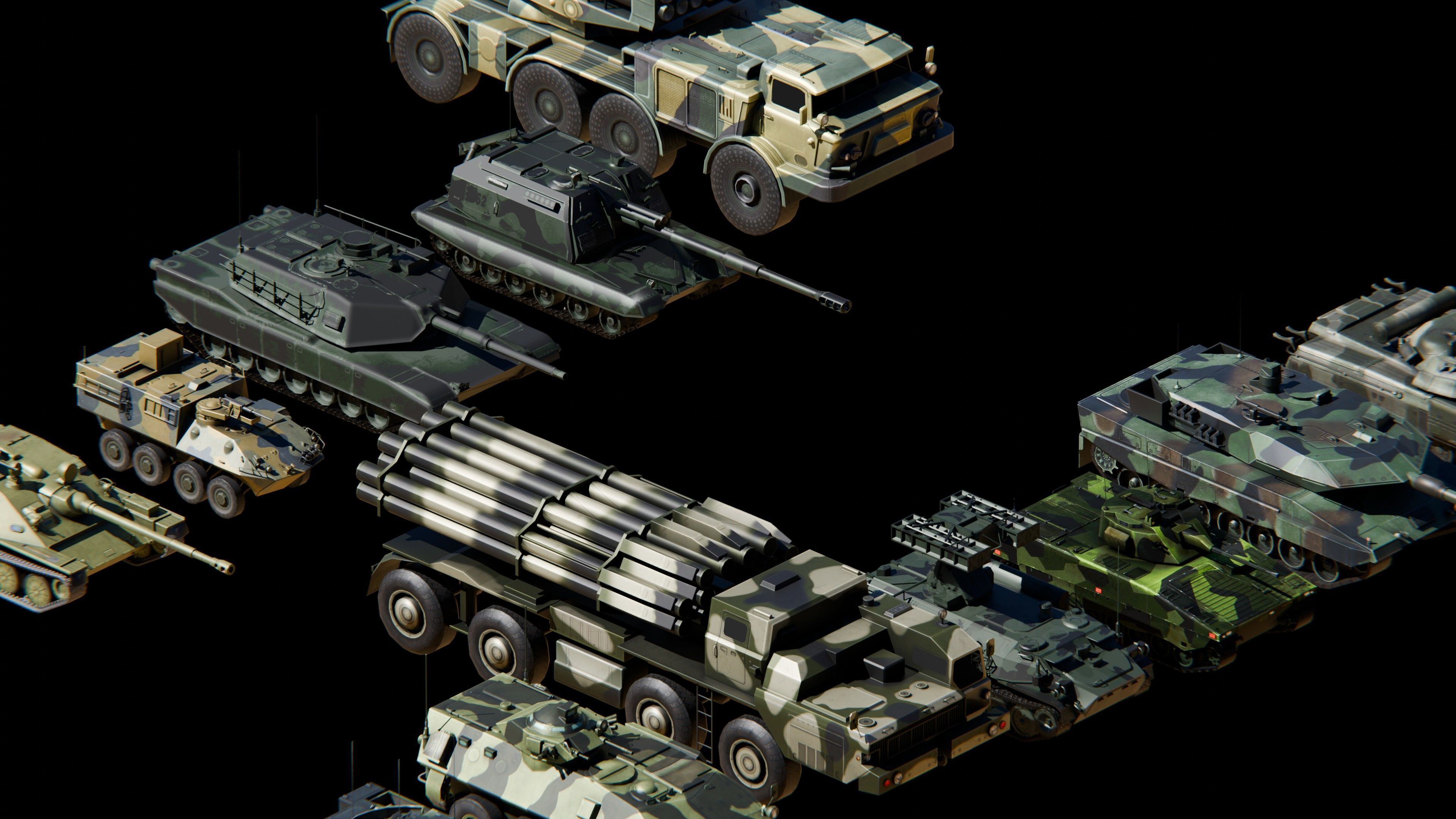 Low Poly War Vehicles PACK Low-poly 3D model_3