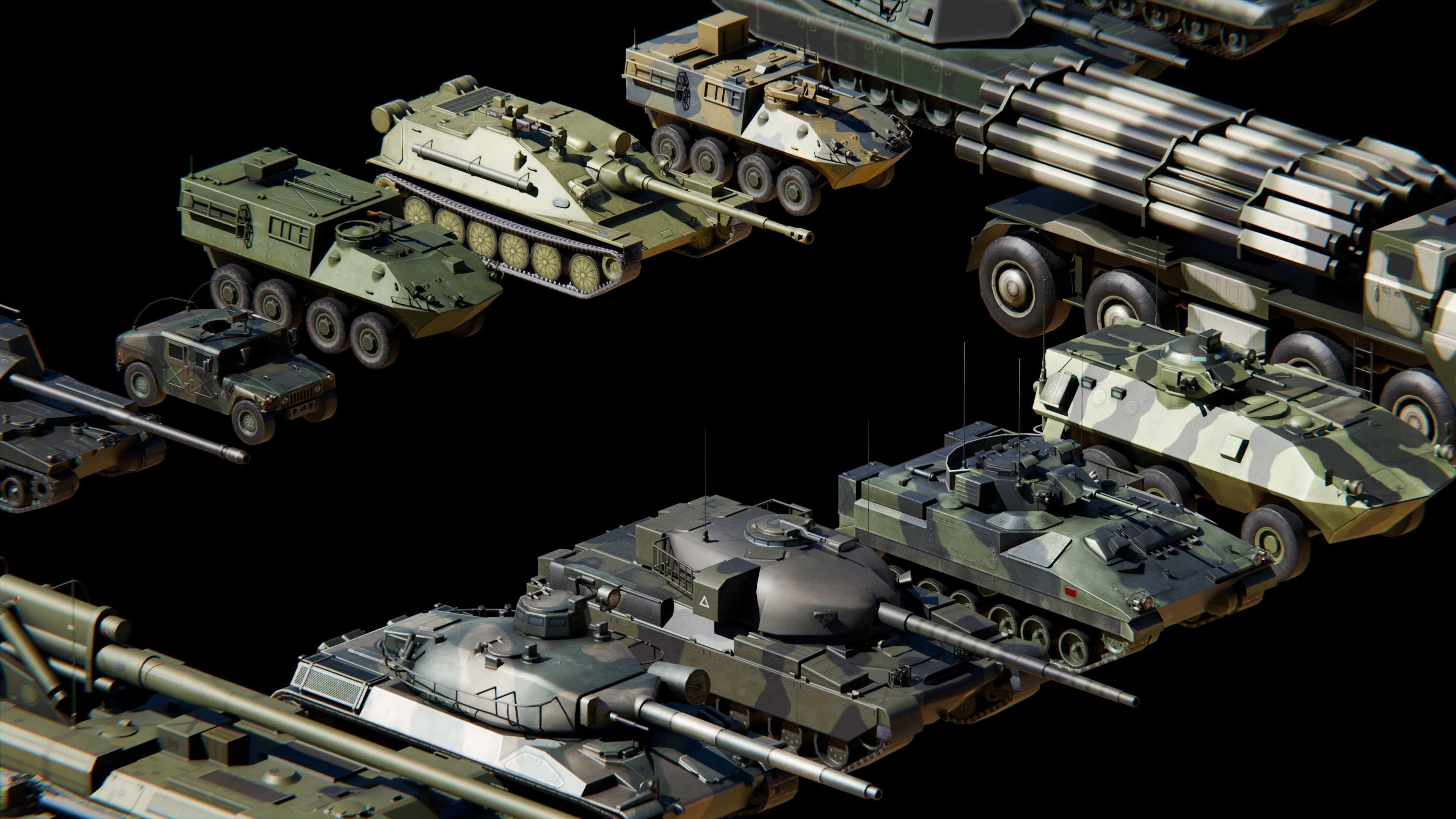 Low Poly War Vehicles PACK Low-poly 3D model_2