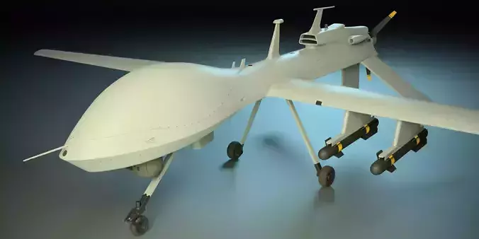 UAV MQ-1C Gray Eagle PBR Low-poly 3D model