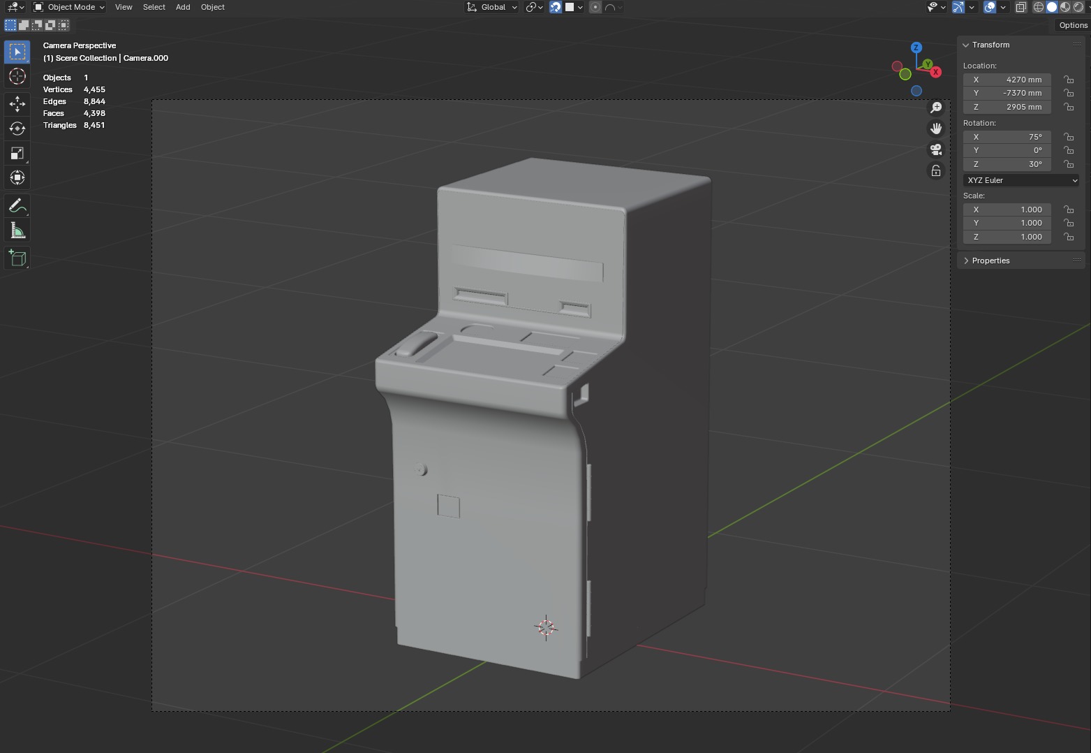 Low-Poly Japanese ATM Low-poly 3D model_6