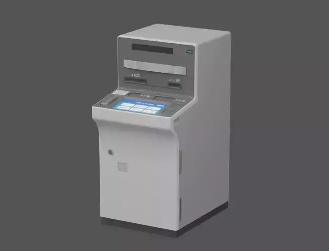 Low-Poly Japanese ATM Low-poly 3D model