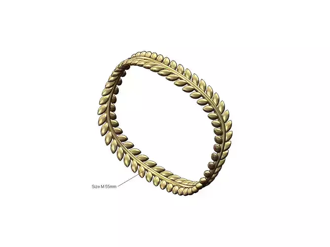 Bay leaves cuff bracelet bangle