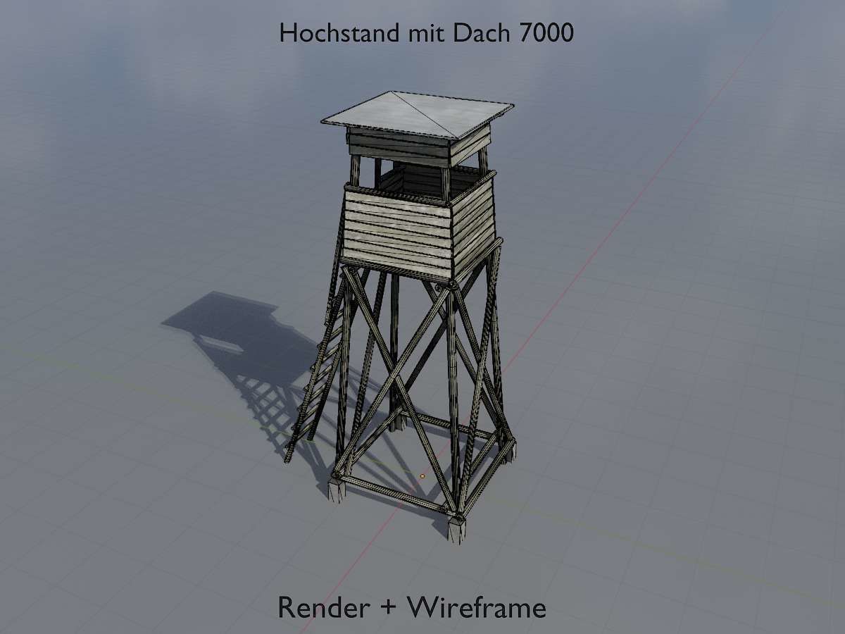 Hunting Pulpit with Roof 7m Low-poly 3D model_17