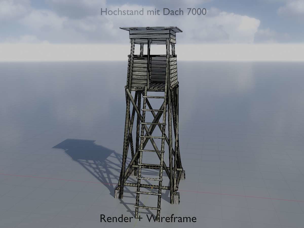 Hunting Pulpit with Roof 7m Low-poly 3D model_16