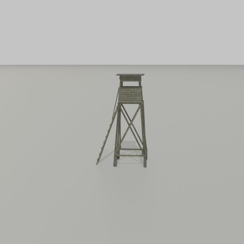 Hunting Pulpit with Roof 7m Low-poly 3D model_22