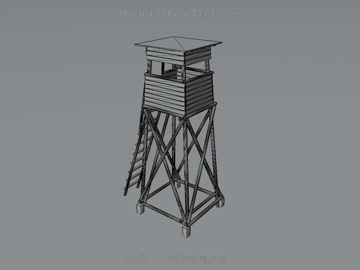 Hunting Pulpit with Roof 7m Low-poly 3D model_5