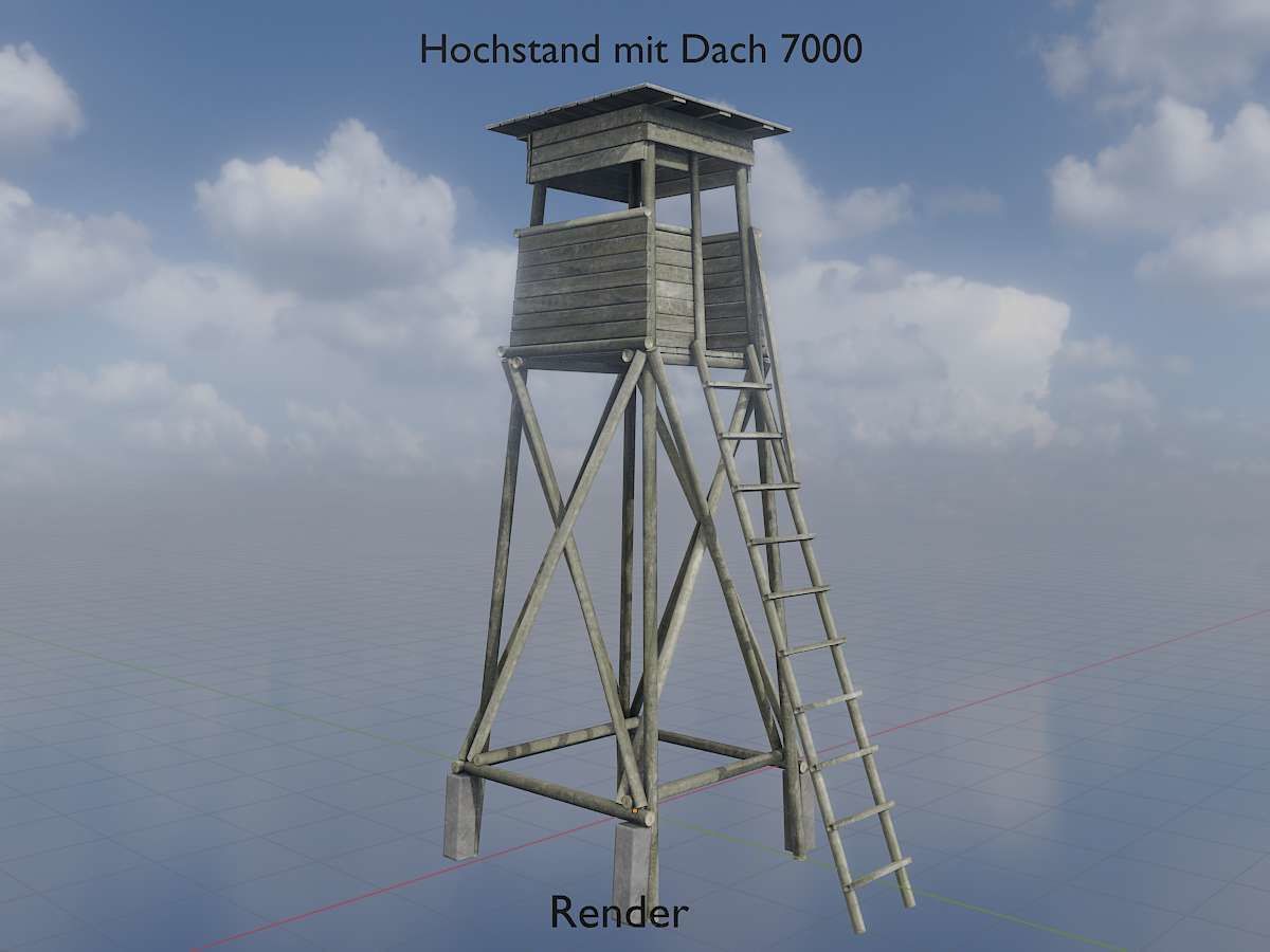 Hunting Pulpit with Roof 7m Low-poly 3D model_15